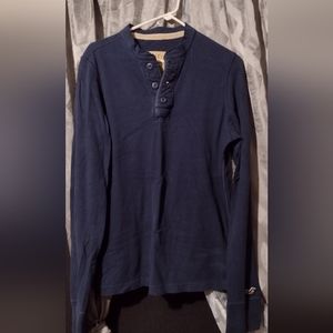Hollister California blue half button long sleeve shirt